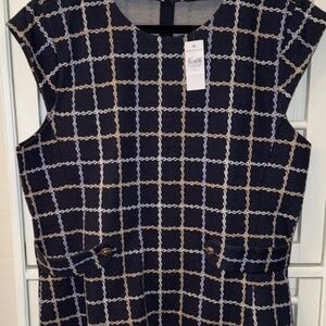 Ann Taylor Professional High Quality Windowpane Sleeveless Blouse XL BRAND NEW